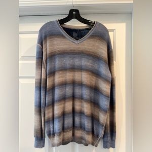 Bugatchi mens pull over sweater size large blue and Gray